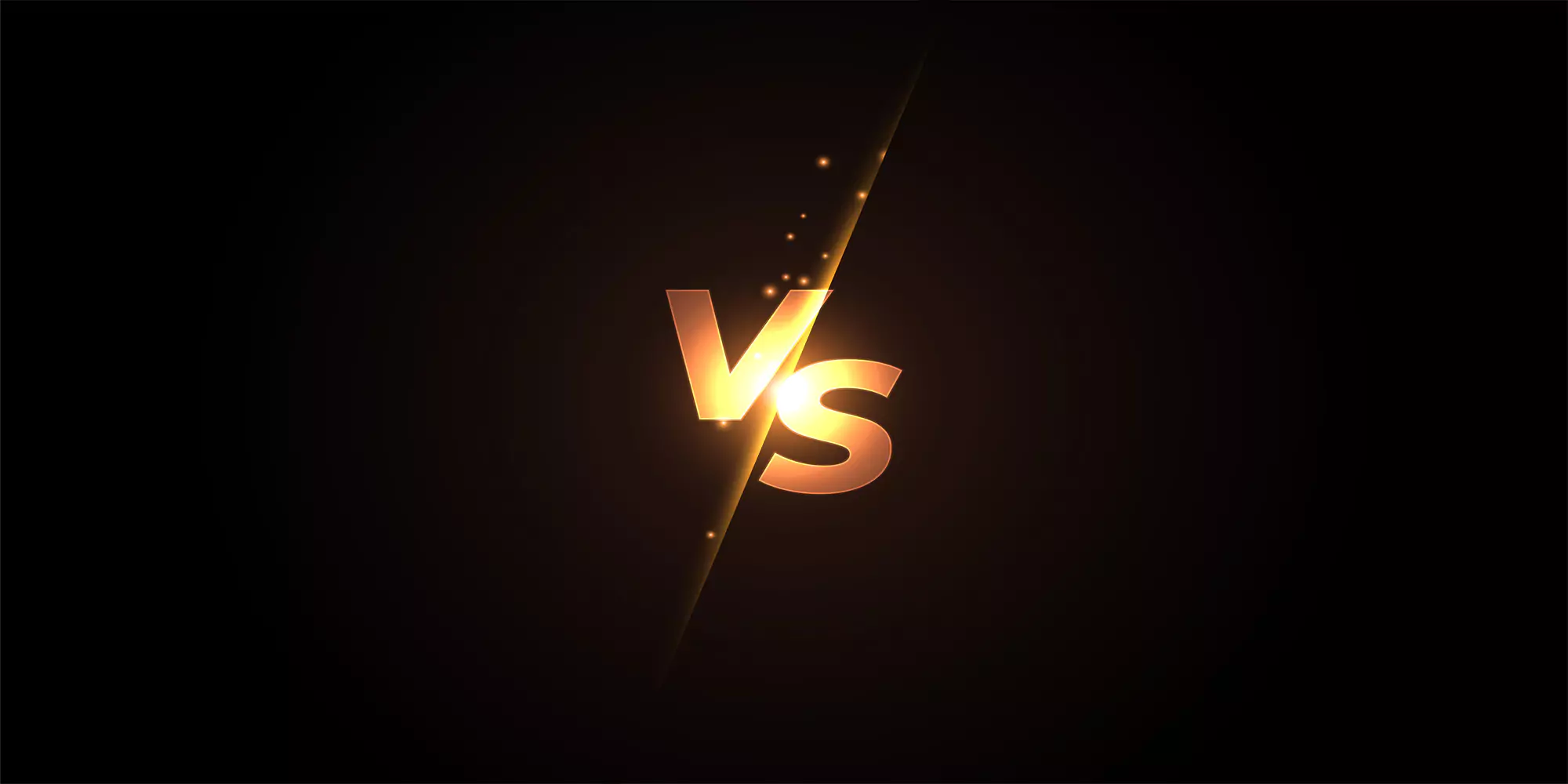 רשום vs באמצע על רקע שחור